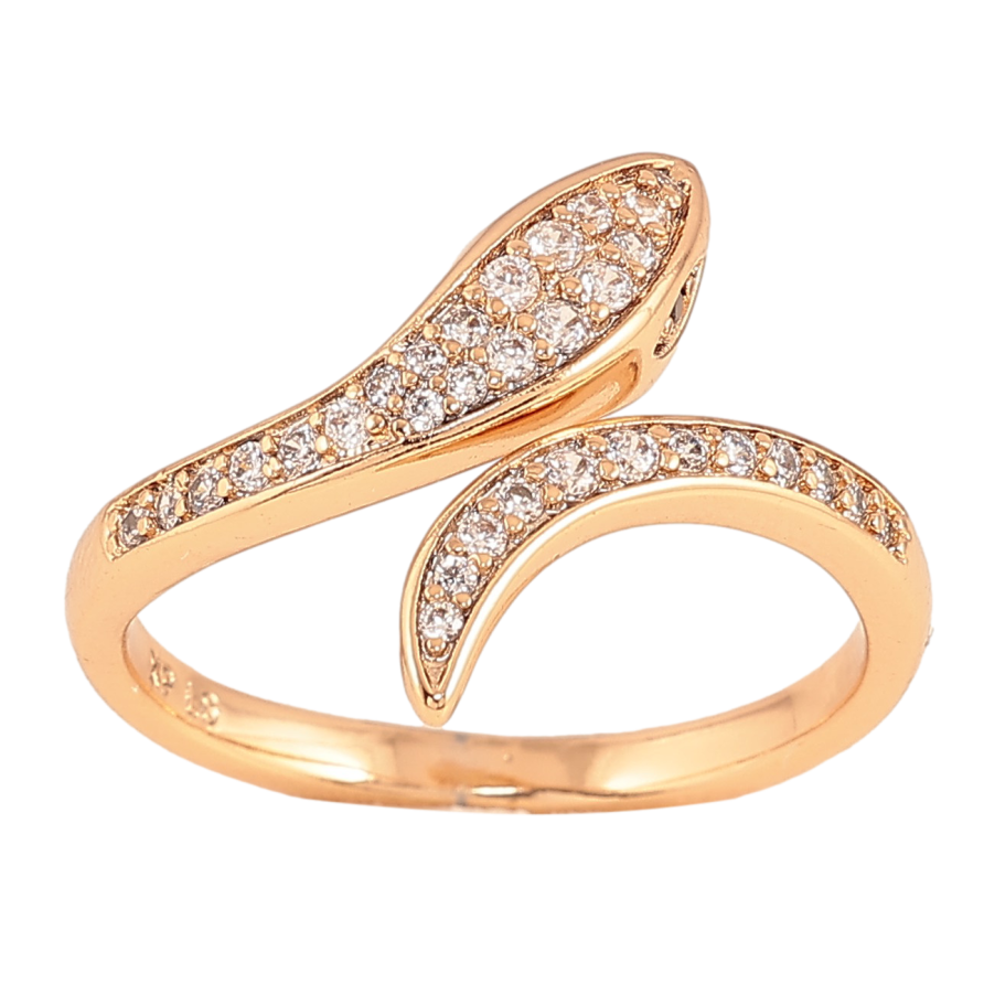 Каблучка Xuping колір Позолота 18K "Змія з кристалами" фото №1