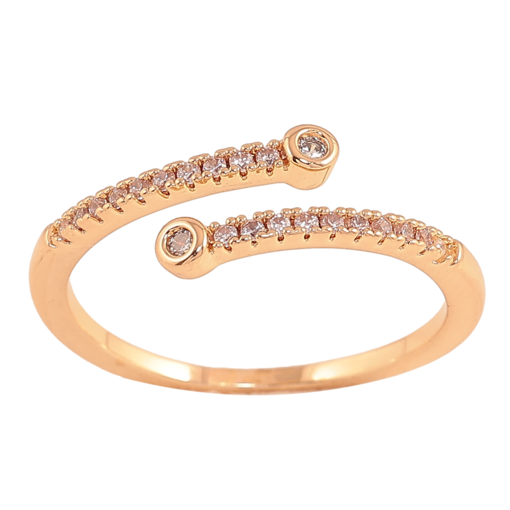 Кольцо Xuping цвет Позолота 18K "Дорожки кристаллов" фото №1