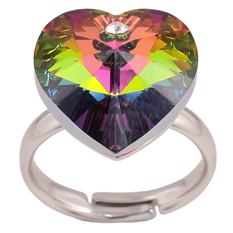 Каблучка Xuping колір Родій із кр-ми Swarovski "Кристальне серце Vitrail Medium" фото №4 Каблучка Xuping колір Родій із кр-ми Swarovski "Кристальне серце Vitrail Medium" фото №4