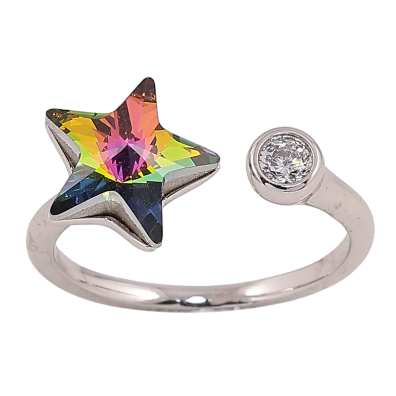 Кольцо Xuping цвет Родий с кристаллами Swarovski "Кристальная звездочка Vitrail Medium с кристаллом" фото №1 Кольцо Xuping цвет Родий с кристаллами Swarovski "Кристальная звездочка Vitrail Medium с кристаллом" фото №1