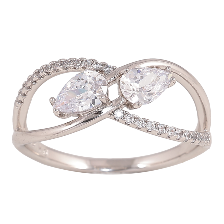 Каблучка Xuping колір Родій "Візерунок з кристалами" фото №22 Каблучка Xuping колір Родій "Візерунок з кристалами" фото №22