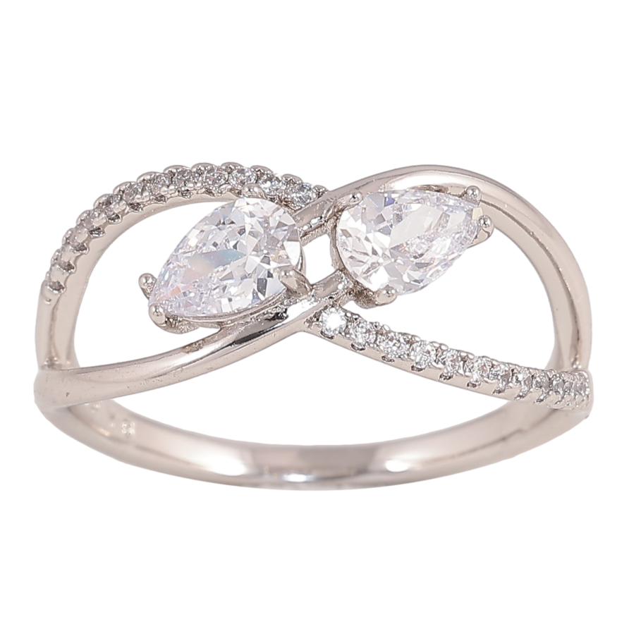 Каблучка Xuping колір Родій "Візерунок з кристалами" фото №1