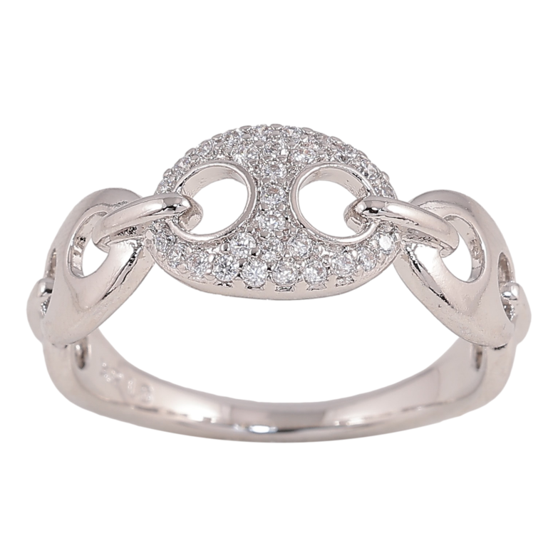 Каблучка Xuping колір Родій "Візерунок з кристалами" фото №13