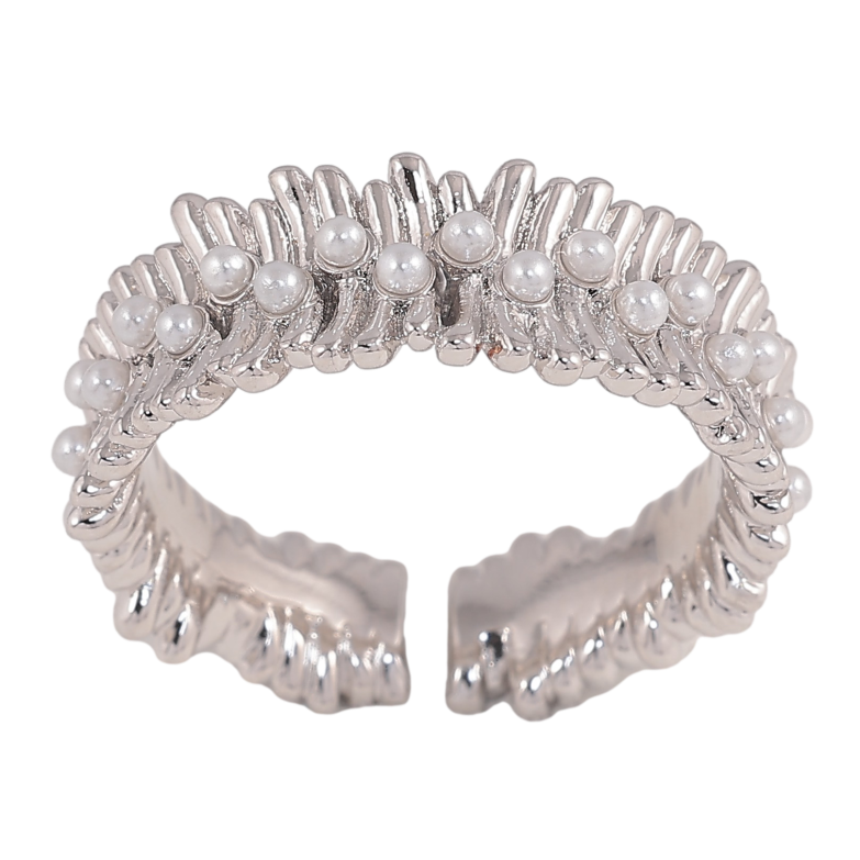 Каблучка Xuping колір Родій "Декоративний візерунок з перлинками" фото №1