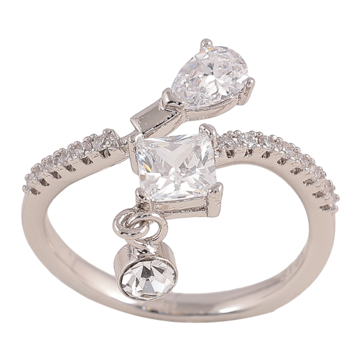 Каблучка Xuping колір Родій "Візерунок з кристалами" фото №12 Каблучка Xuping колір Родій "Візерунок з кристалами" фото №12