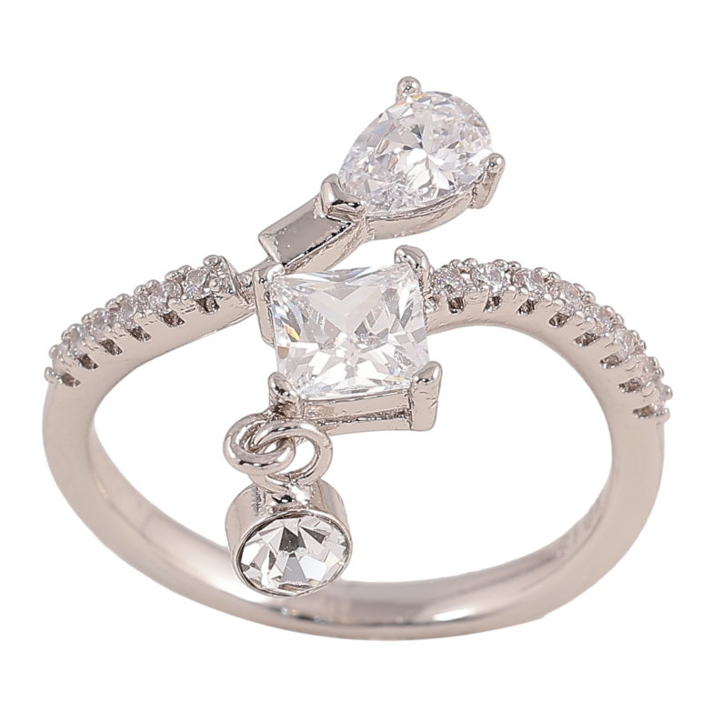 Каблучка Xuping колір Родій "Візерунок з кристалами" фото №14