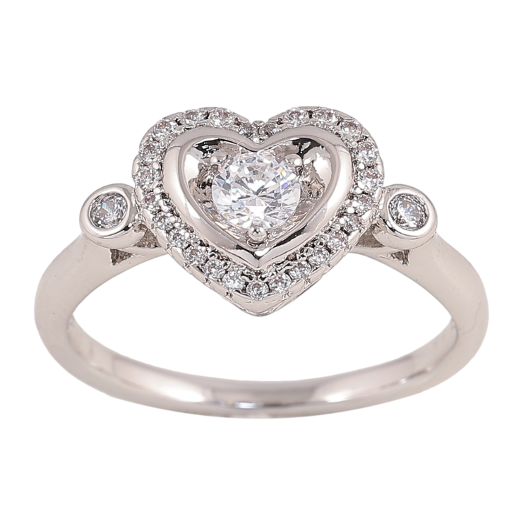 Каблучка Xuping колір Родій "Сердечко з кристалами" фото №24 Каблучка Xuping колір Родій "Сердечко з кристалами" фото №24