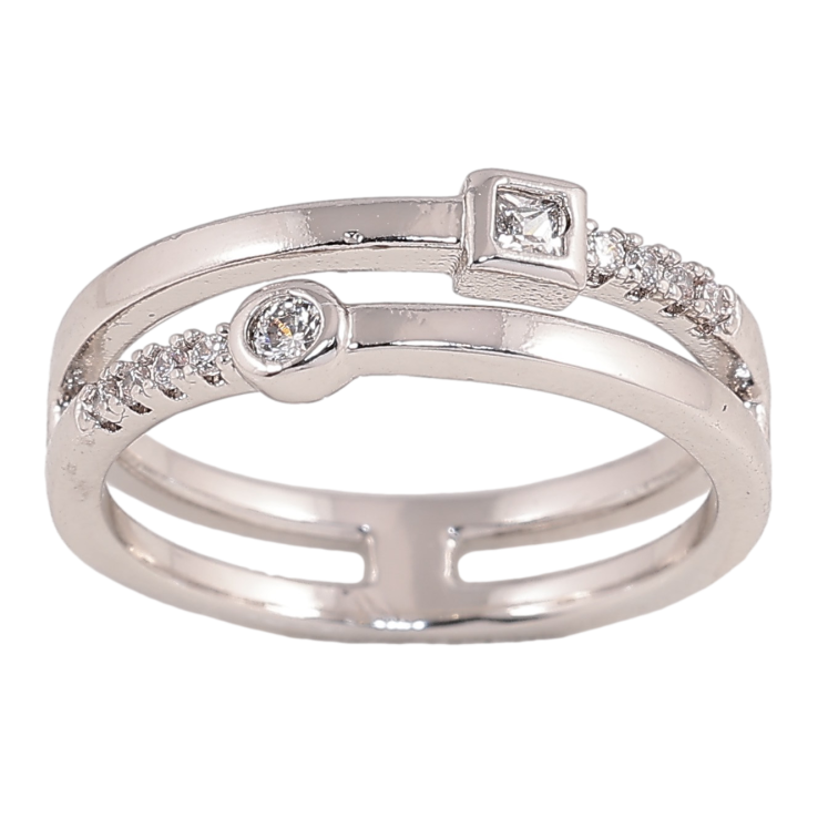 Каблучка Xuping колір Родій "Візерунок з кристалами" фото №7