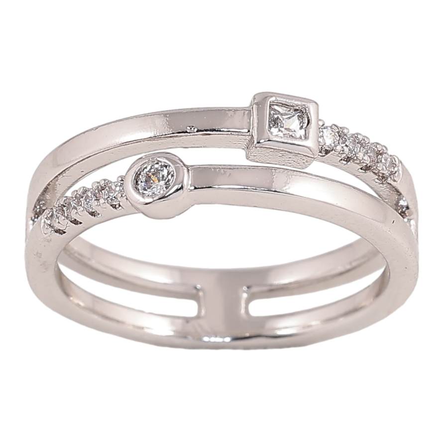 Каблучка Xuping колір Родій "Візерунок з кристалами" фото №1