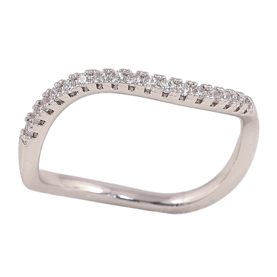 Каблучка Xuping колір Родій "Хвиляста доріжка кристалів" фото №1