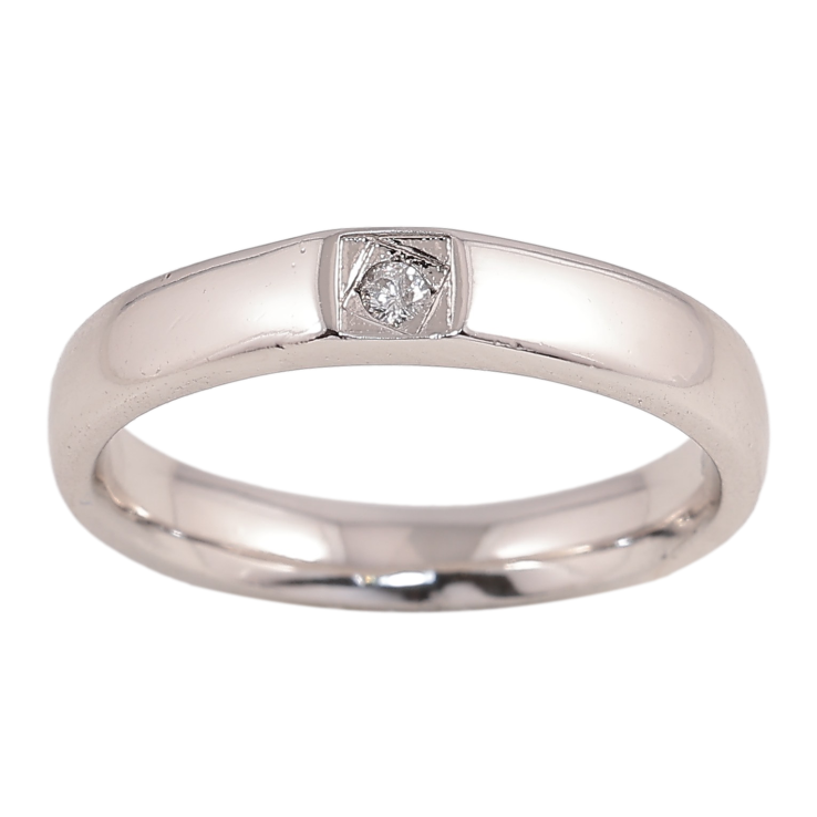 Кольцо Xuping цвет Родий "Узор с кристаллом, шир. 3.5мм" фото №6