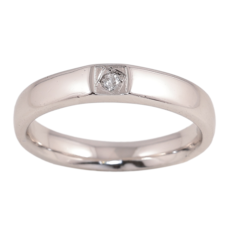 Кольцо Xuping цвет Родий "Узор с кристаллом, шир. 3.5мм" фото №1