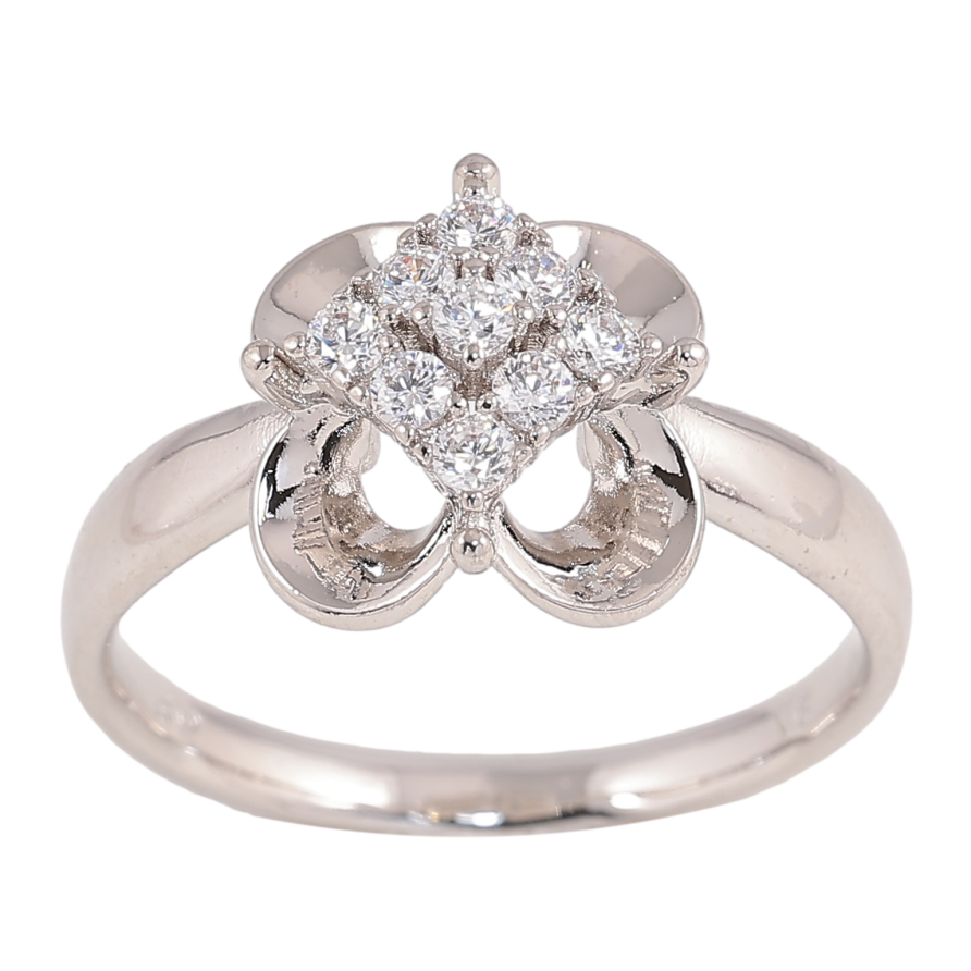 Каблучка Xuping колір Родій "Квіточка з кристалами" фото №1