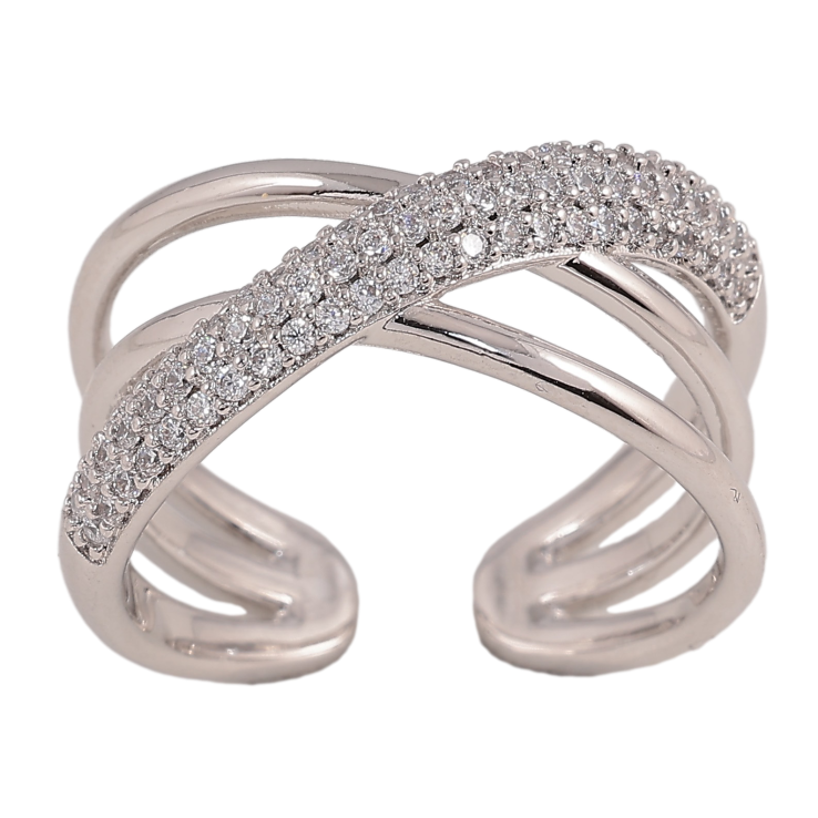 Кольцо Xuping цвет Родий "Узор с кристаллами" фото №23