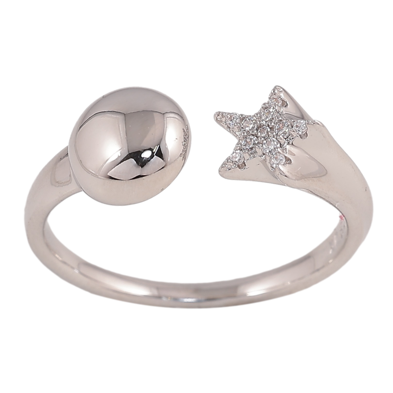 Каблучка Xuping колір Родій "Візерунок із зіркою та кристалами" фото №21