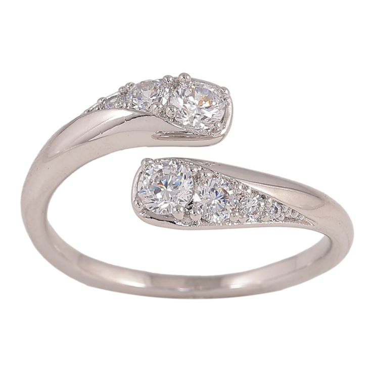 Каблучка Xuping колір Родій "Візерунок з кристалами" фото №24