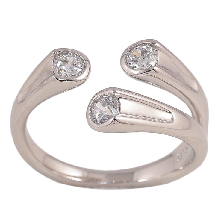 Каблучка Xuping колір Родій "Візерунок з кристалами" фото №22