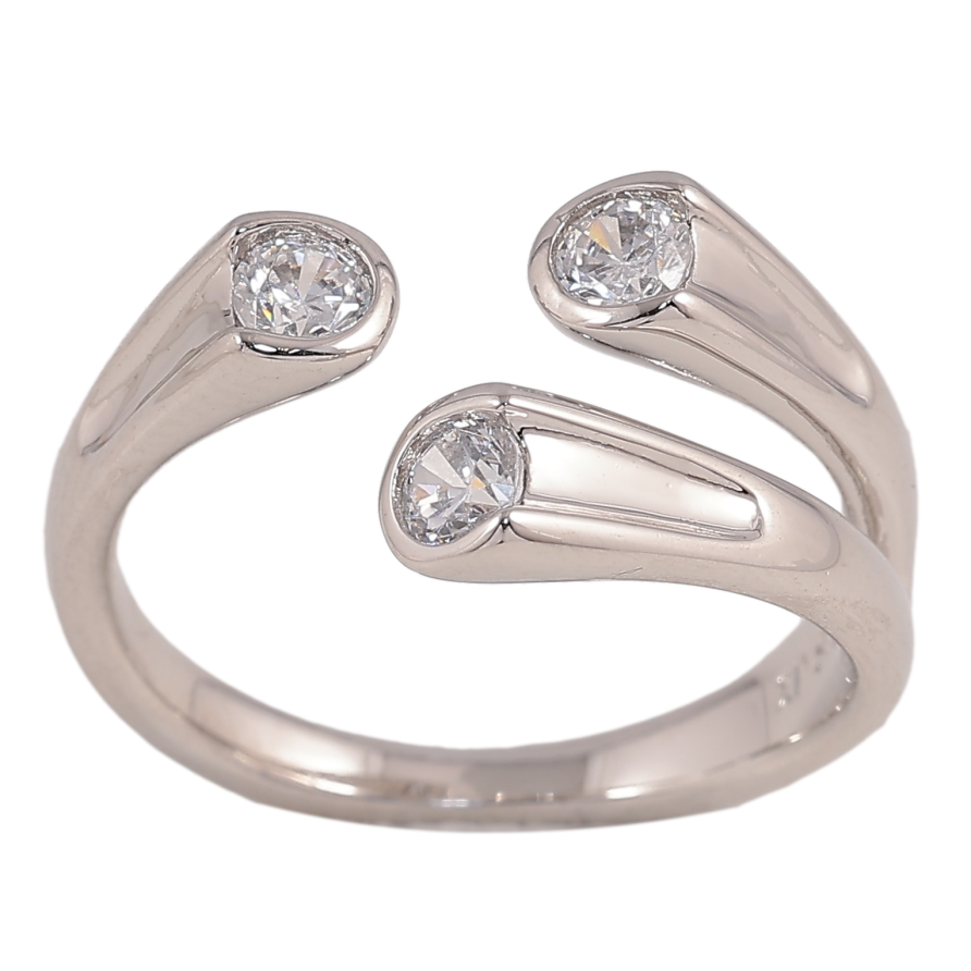 Каблучка Xuping колір Родій "Візерунок з кристалами" фото №1 Каблучка Xuping колір Родій "Візерунок з кристалами" фото №1