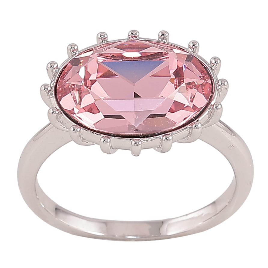 Каблучка Xuping колір Родій з кр-ми Swarovski "Кристал Light Rose" фото №1