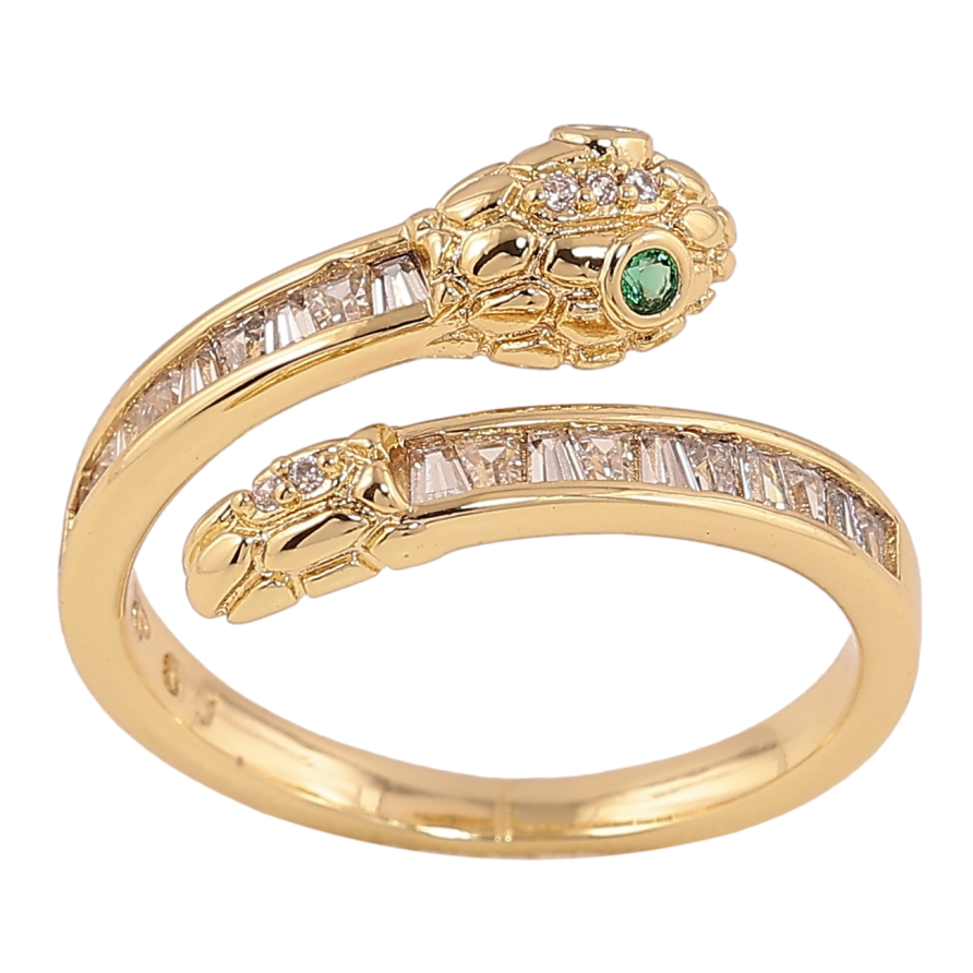 Кольцо Xuping цвет позолота 14K змея с кристаллами фото №1 Кольцо Xuping цвет позолота 14K змея с кристаллами фото №1