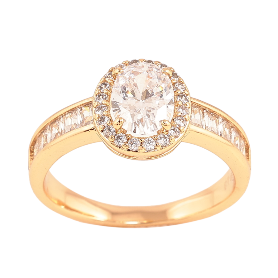 Каблучка Xuping колір позолота 18K візерунок з кристалами фото №1