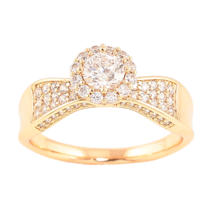 Кольцо Xuping цвет позолота 18K инкрустация кристаллами фото №13