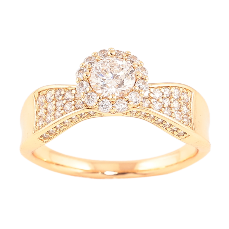 Каблучка Xuping колір позолота 18K інкрустація кристалами фото №1