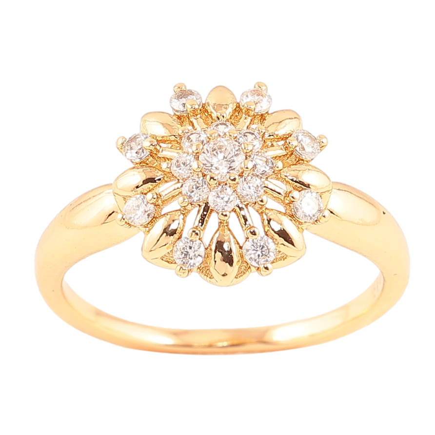 Кольцо Xuping цвет позолота 18K цветок с кристаллами фото №1