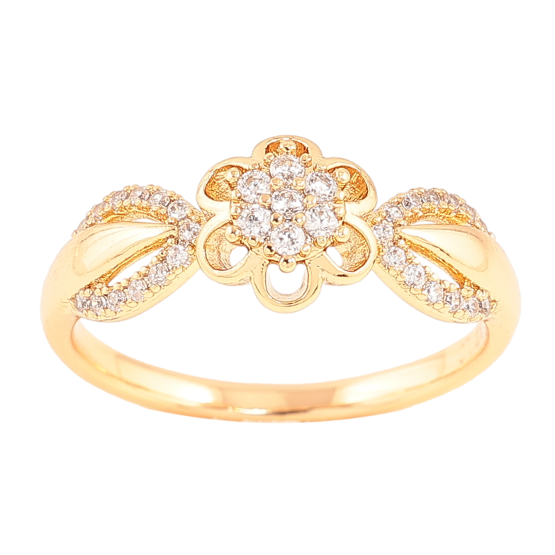 Каблучка Xuping колір позолота 18K квітка з кристалами фото №1