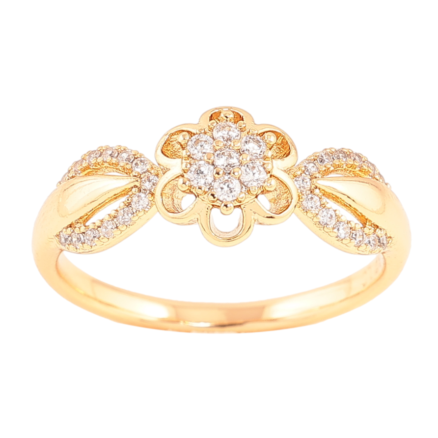 Каблучка Xuping колір позолота 18K квітка з кристалами фото №1