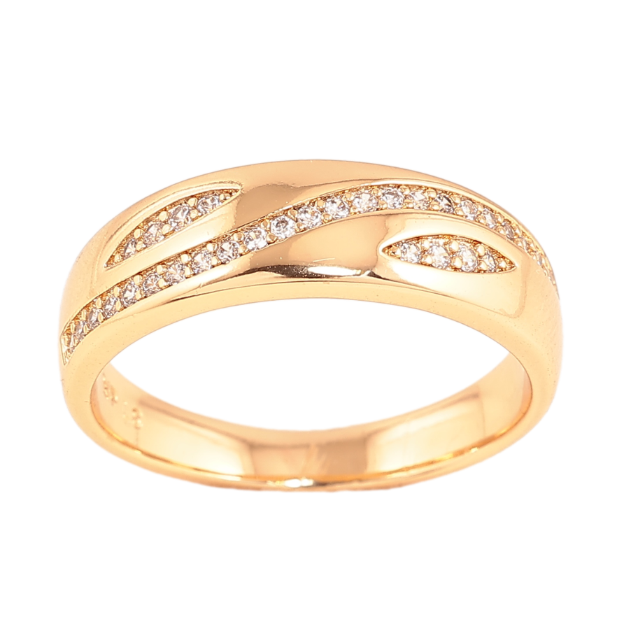 Каблучка Xuping колір позолота 18K візерунок з кристалами фото №1