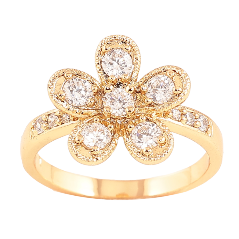 Кольцо Xuping цвет позолота 18K цветок с кристаллами фото №1