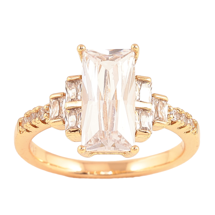 Каблучка Xuping колір позолота 18K візерунок з кристалами фото №7