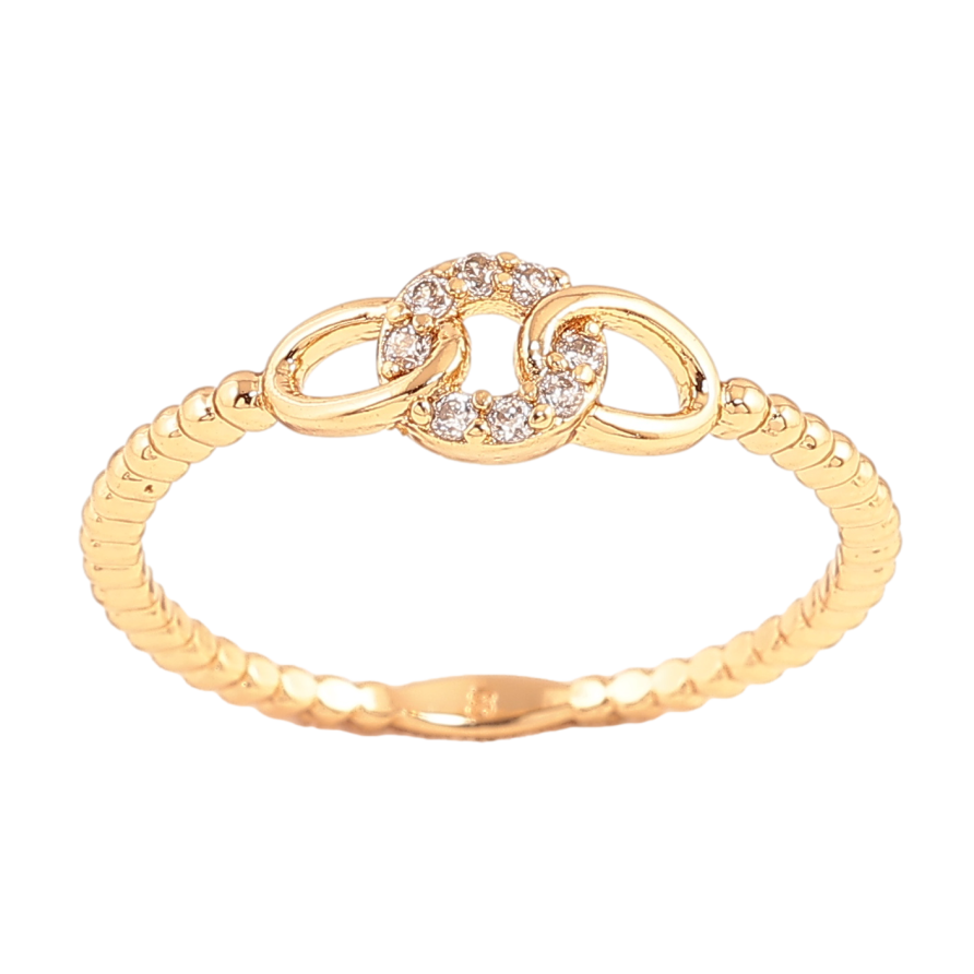 Кольцо Xuping цвет позолота 18K узор с кристаллами фото №1