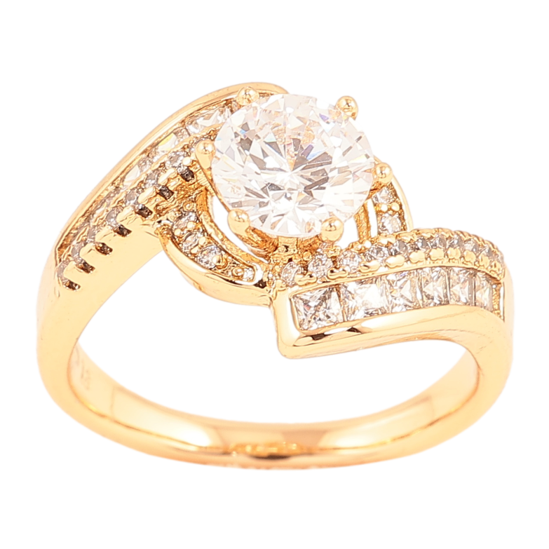 Кольцо Xuping цвет позолота 18K узор с кристаллами фото №1