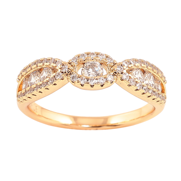 Каблучка Xuping колір позолота 18K візерунок з кристалами фото №21