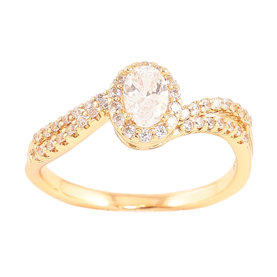 Каблучка Xuping колір позолота 18K візерунок з кристалами фото №1