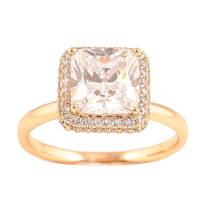 Кольцо Xuping цвет позолота 18K узор с кристаллами фото №1