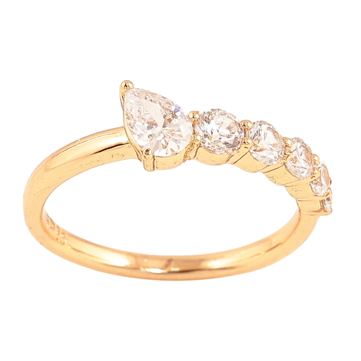 Каблучка Xuping колір позолота 18K доріжка кристалів фото №10