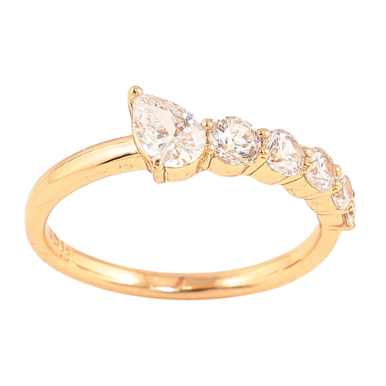 Каблучка Xuping колір позолота 18K доріжка кристалів фото №1