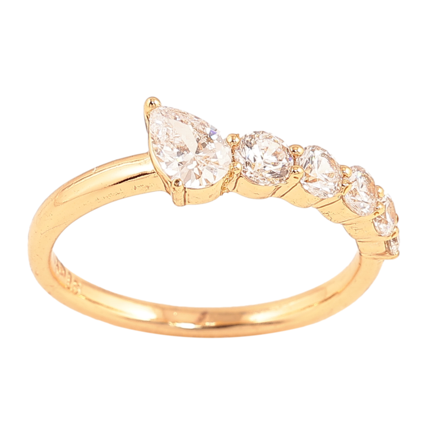 Каблучка Xuping колір позолота 18K доріжка кристалів фото №1