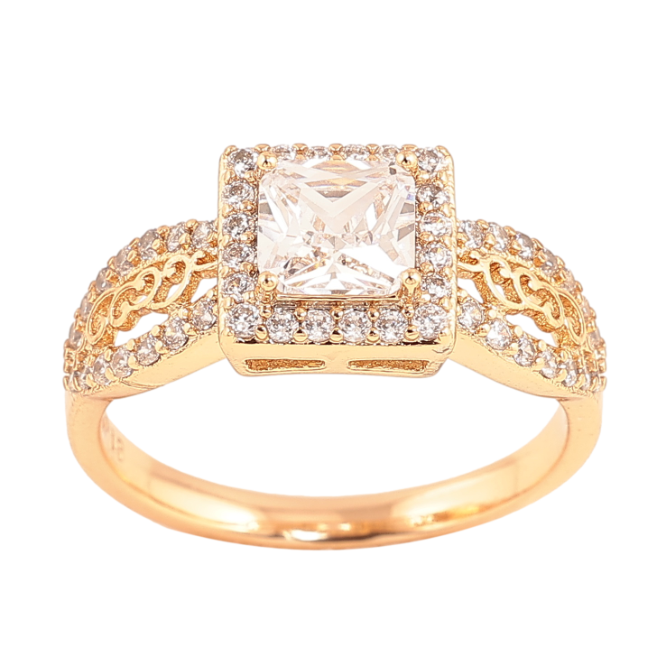 Кольцо Xuping цвет позолота 18K узор с кристаллами фото №20