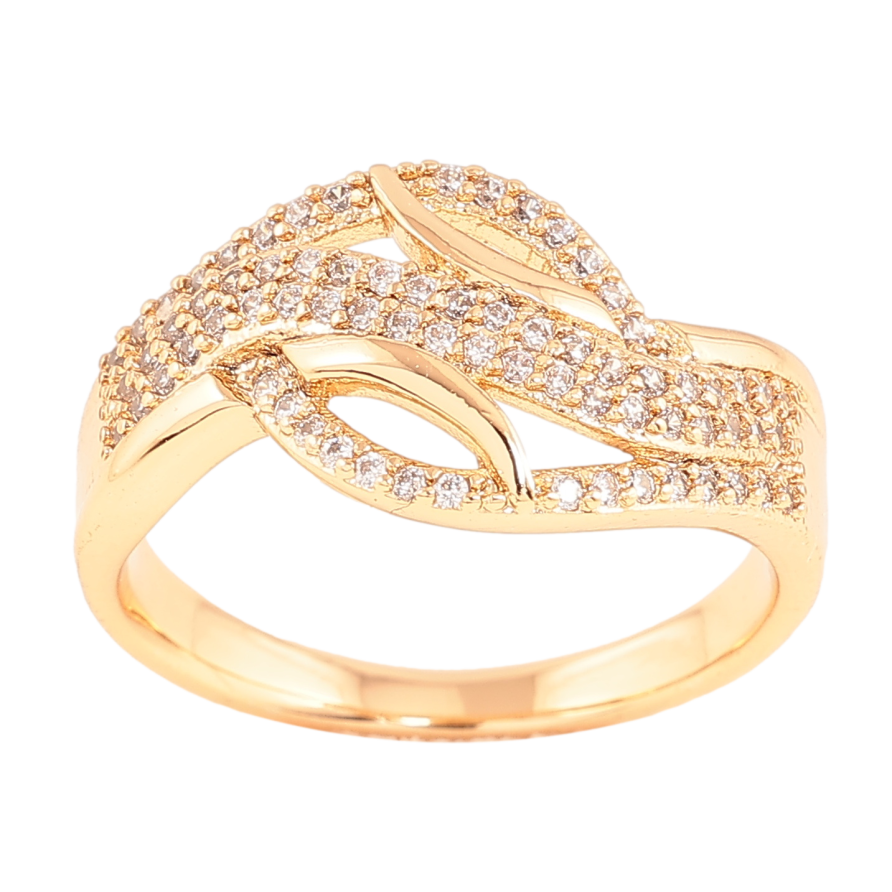 Кольцо Xuping цвет позолота 18K узор с кристаллами фото №1