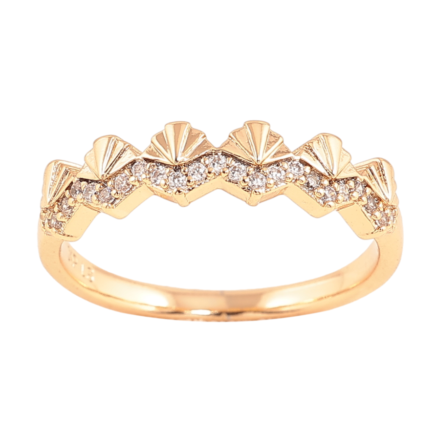 Кольцо Xuping цвет позолота 18K узор с кристаллами фото №1