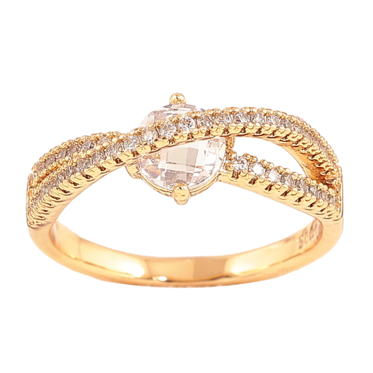 Кольцо Xuping цвет позолота 18K узор с кристаллами фото №17