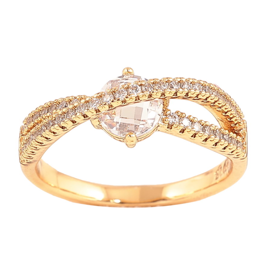 Кольцо Xuping цвет позолота 18K узор с кристаллами фото №1