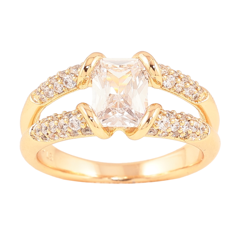 Кольцо Xuping цвет позолота 18K инкрустация кристаллами фото №1