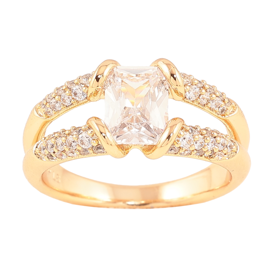 Кольцо Xuping цвет позолота 18K инкрустация кристаллами фото №1