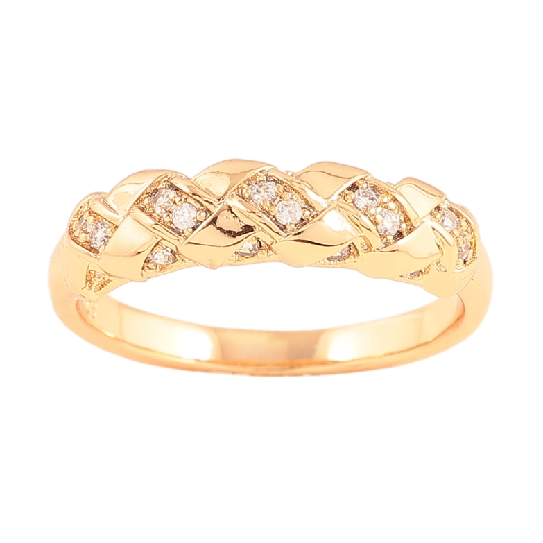 Кольцо Xuping цвет позолота 18K узор с кристаллами фото №2