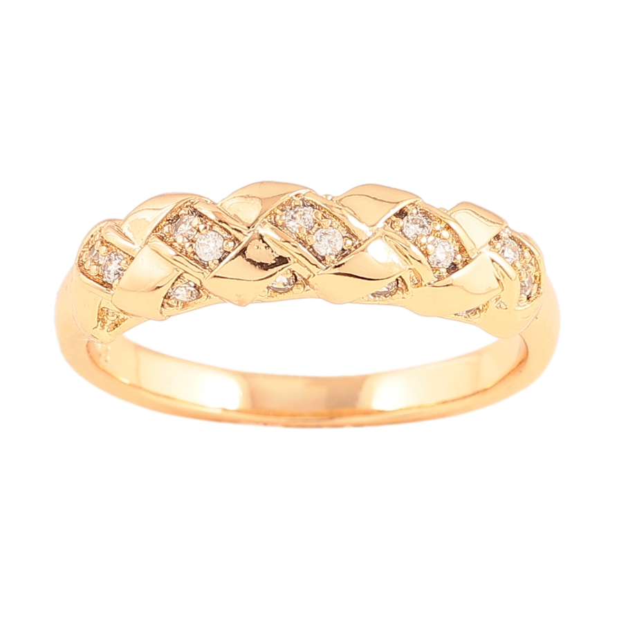 Кольцо Xuping цвет позолота 18K узор с кристаллами фото №1